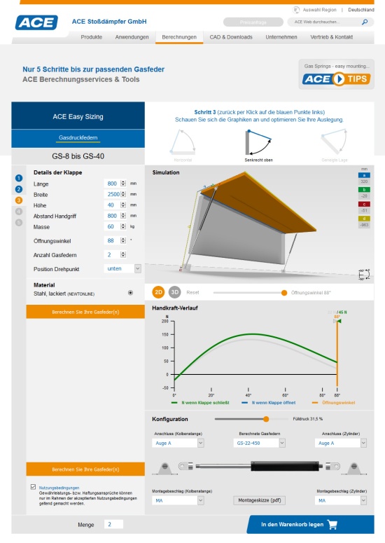 Gasfeder Berechnung Online Gasfeder Berechnung Online