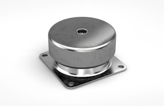 Im ersten Fall entkoppeln die f&uuml;r alle Umgebungen und Raumachsen geeigneten Schwingungsisolatoren vom Typ CM-VSC2-10-M10 den Wendelf&ouml;rderer wirksam von allen unerw&uuml;nschten Vibrationen und sorgen f&uuml;r Ruhe.